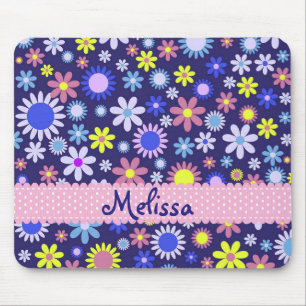 Personalisierte Hipster Vintage Pop Art Style Blum Mousepad