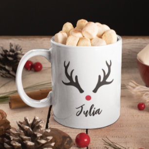 Personalisierte Hirschantler Weihnachten Kaffeetasse