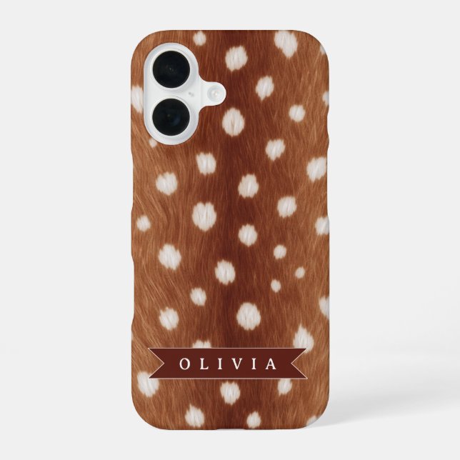 Personalisierte Hirschdruck-Geschenke in neutraler iPhone 16 Hülle (Rückseite)