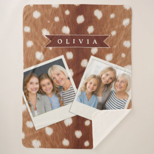 Personalisierte Hirschdruck-Geschenke in neutraler Sherpadecke