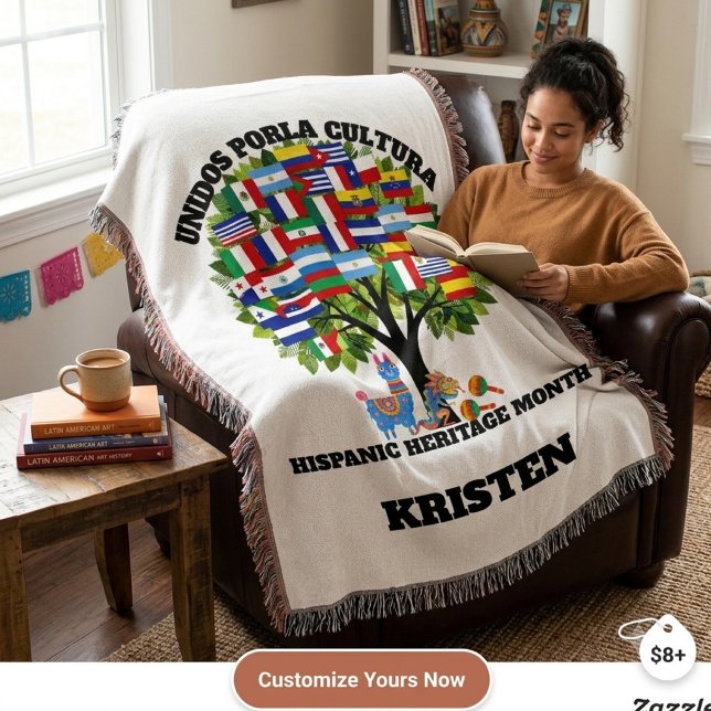 Personalisierte Hispanic Heritage Month Baumflagge Decke (Von Creator hochgeladen)