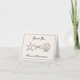 Personalisierte Hochzeit am Strand Danke, Karten