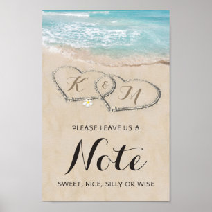 Personalisierte Hochzeit am tropischen Strand Poster