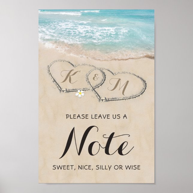 Personalisierte Hochzeit am tropischen Strand Poster (Vorne)
