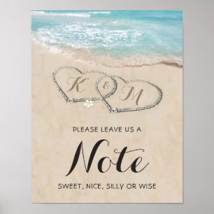 Personalisierte Hochzeit am tropischen Strand Poster