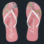 personalisierte Hochzeit am  Ufer Flip Flops<br><div class="desc">personalisierter Strand Hochzeit mit Bridesmaid Wasserfarbe mit dem Namen und Titel der Brautmeisterin.</div>