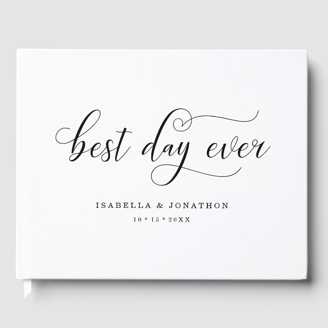 Personalisierte Hochzeit "Best Day Ever" Gästebuch (Vorderseite)