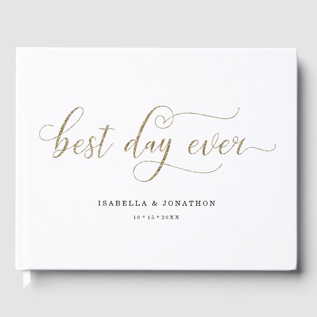 Personalisierte Hochzeit "Best Day Ever" Gästebuch (Vorderseite)