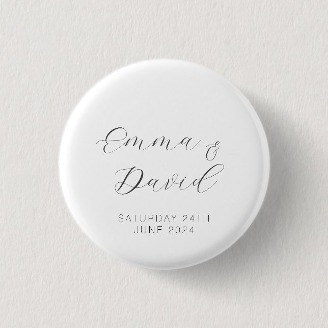 Personalisierte Hochzeit Button (Vorderseite)