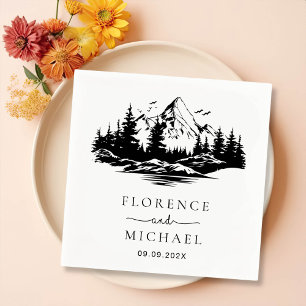Personalisierte Hochzeit der Bergskette Serviette