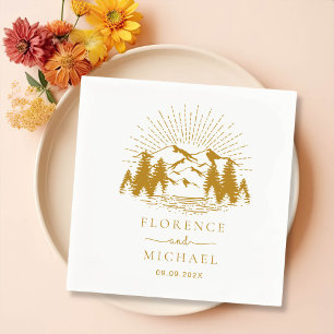 Personalisierte Hochzeit der Bergskette Serviette