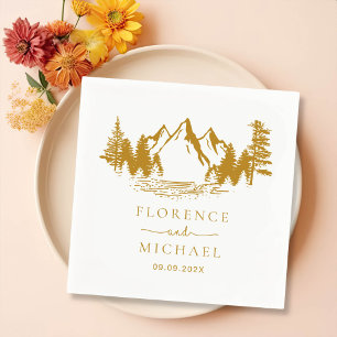 Personalisierte Hochzeit der Bergskette Serviette