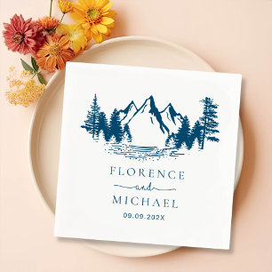 Personalisierte Hochzeit der Bergskette Serviette