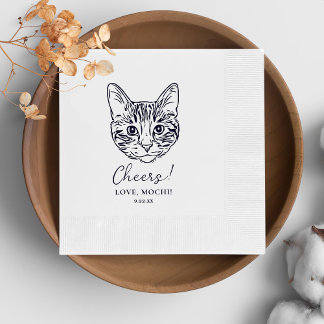 Personalisierte Hochzeit der Schwarzen und Weißen  Serviette