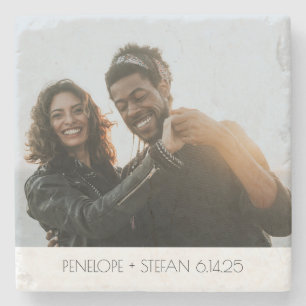 Personalisierte Hochzeit Foto-Jubiläum Steinuntersetzer