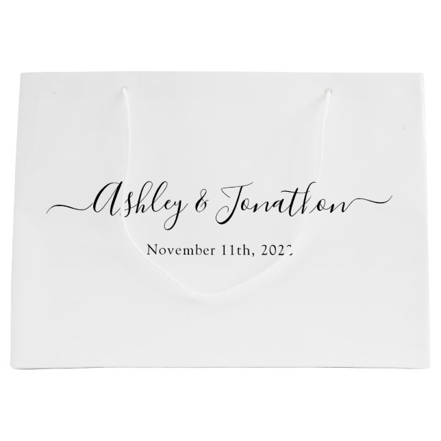 Personalisierte Hochzeit große Geschenktasche Große Geschenktüte (Vorderseite)