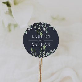 Personalisierte Hochzeit im Winter Runder Aufkleber