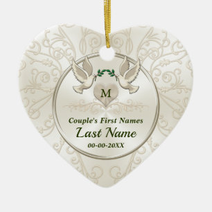 Personalisierte Hochzeit, Liebesgeburten Keramik Ornament