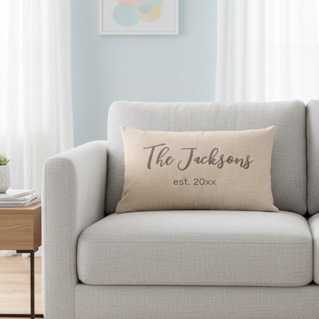 Personalisierte Hochzeit Lumbalkissen mit Jute Tex Lendenkissen (Personalized decorative family pillow.)