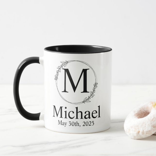 Personalisierte Hochzeit Mit Monogramm Tasse (Mit Donut)