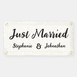 Personalisierte Hochzeit mit nur verheiratetem Aut Banner