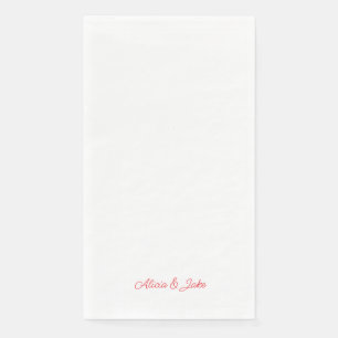 Personalisierte Hochzeit mit Red Script-Namen Serviette