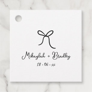 Personalisierte Hochzeit mit schwarzem und weißem Geschenkanhänger