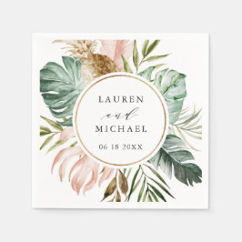 Personalisierte Hochzeit mit Tropical Gold Blush P Serviette