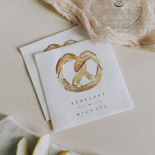 Personalisierte Hochzeit mit Wasserfarbe Serviette