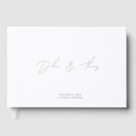 Personalisierte Hochzeit Modern Minimalistisch Wei Gästebuch