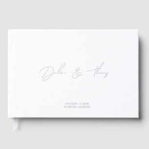 Personalisierte Hochzeit Modern Minimalistisch Wei Gästebuch