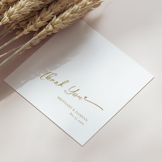 Personalisierte Hochzeit Napkins - Goldener Film V Serviette (Personalized Wedding Napkins - Gold Foil Thank You)