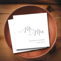 Personalisierte Hochzeit Napkins: Mr. und Mrs. Hea