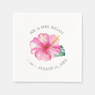 Personalisierte Hochzeit Napkins Pink Florals Serviette