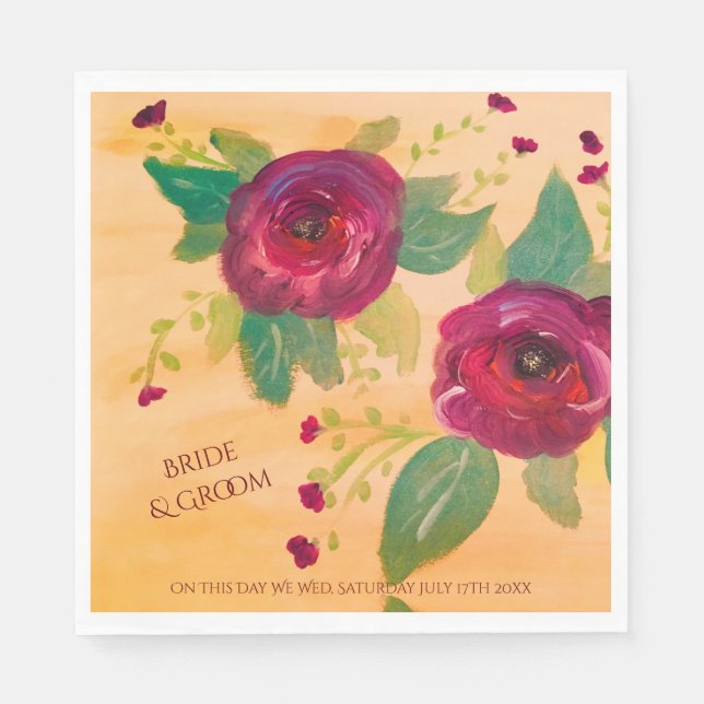 Personalisierte Hochzeit Napkins Serviette (Vorderseite)