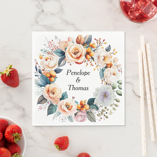 Personalisierte Hochzeit- oder Duschnapkins Serviette (Beispiel)