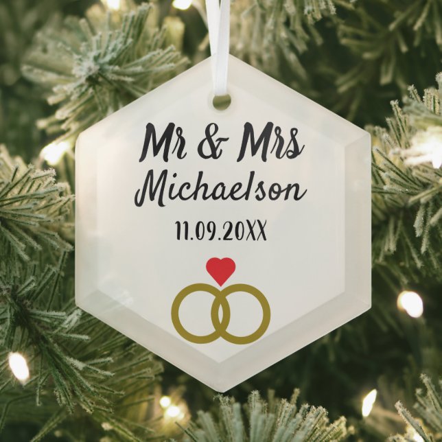 Personalisierte Hochzeit Ornament Aus Glas (Insitu)