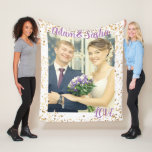 Personalisierte Hochzeit rustikaler und weißer Fot Fleecedecke<br><div class="desc">Rustikale Schwarz-Lavendel-Fotografie Hochzeitsvlies,  ein Geschenk für das neu gezogene,  personalisierte Hochzeitsvlies-Foto</div>