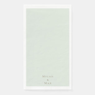 Personalisierte Hochzeit Salbei Gold Text Serviette