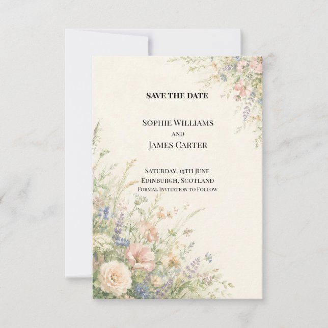 Personalisierte Hochzeit Save the Date (Vorderseite)