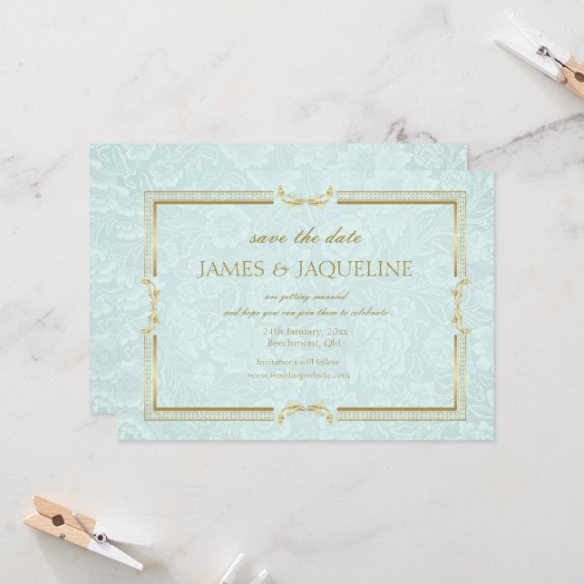Personalisierte Hochzeit 'Save the Date' Aquarell  (Vorderseite/Rückseite Beispiel)