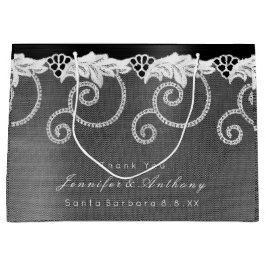 Personalisierte Hochzeit Schwarz-weiße Königsallee Große Geschenktüte