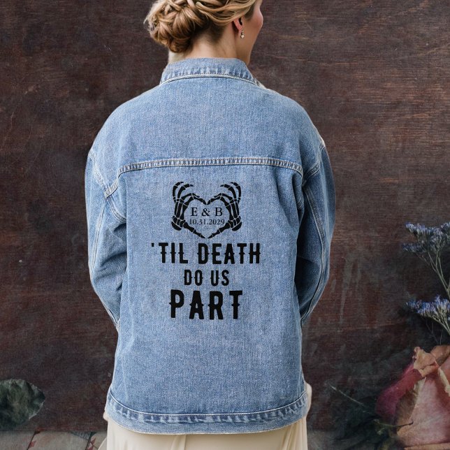 Personalisierte Hochzeit Til Death Do us Part Brid Jeansjacke (Personalized Weddding Til Death Do Us Part Bride Denim Jacket
)