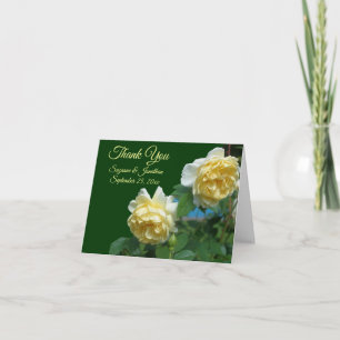 Personalisierte Hochzeit von Gelben Rosen Dankeskarte