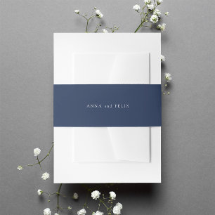 Personalisierte Hochzeit von Navy Blue Einladungsbanderole