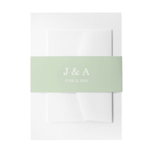 Personalisierte Hochzeit von Solid Green Rustic Mo Einladungsbanderole