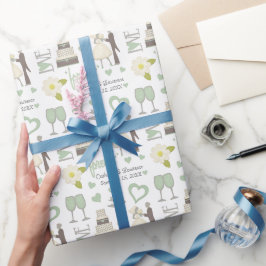 Personalisierte Hochzeit von Sondertagsbildern Geschenkpapier