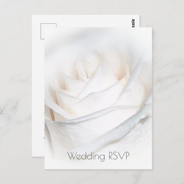 Personalisierte Hochzeit von White Rose Postkarte (Vorne/Hinten)