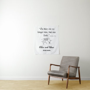 Personalisierte Hochzeit Wandteppich
