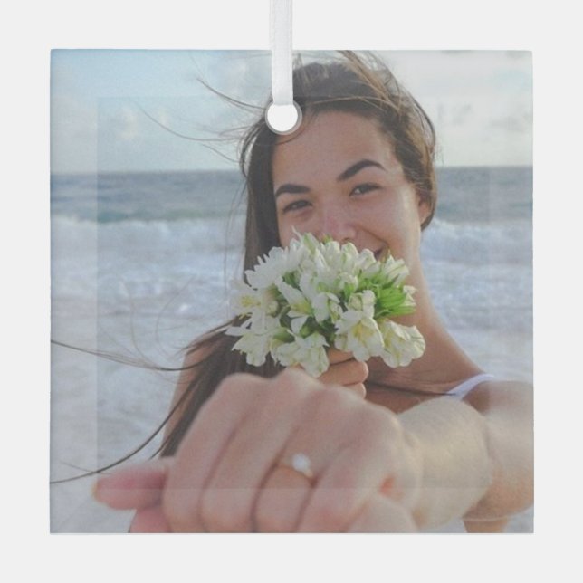 Personalisierte Hochzeit, Weihnachtspaare Ornament Aus Glas (Vorderseite)